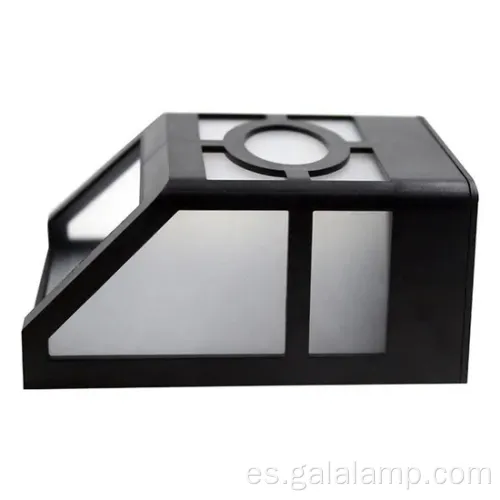 Elegante luz de pared para exteriores solar con doble LED negro